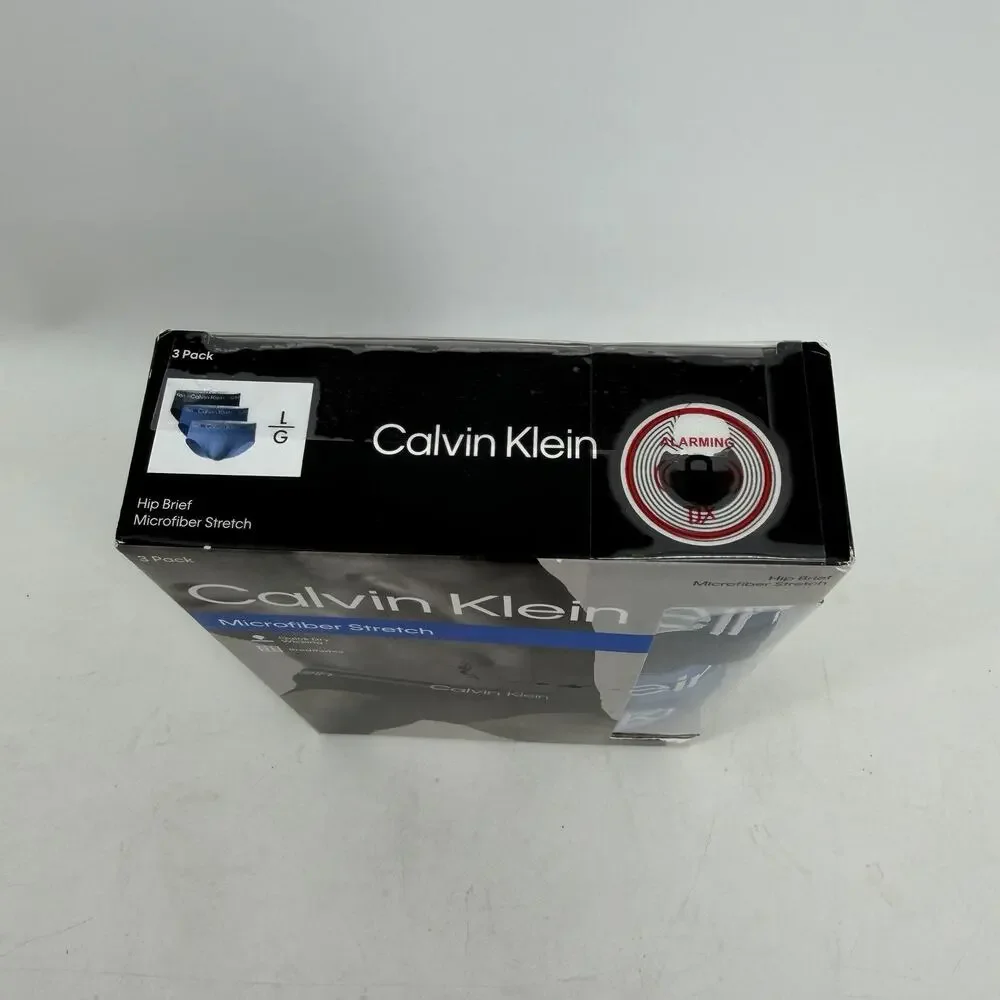 Calvin Klein Microfiber Stretch Hip Brief Underwear Mens Large 3-Pack Breathable